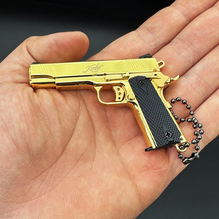 Модель мини-пистолета из металла, масштаб 1:3 1911Model Мини Брелок Металлическая Модель Игрушечный Пистолет Игрушка Детская Имитация Пистолет Подарок