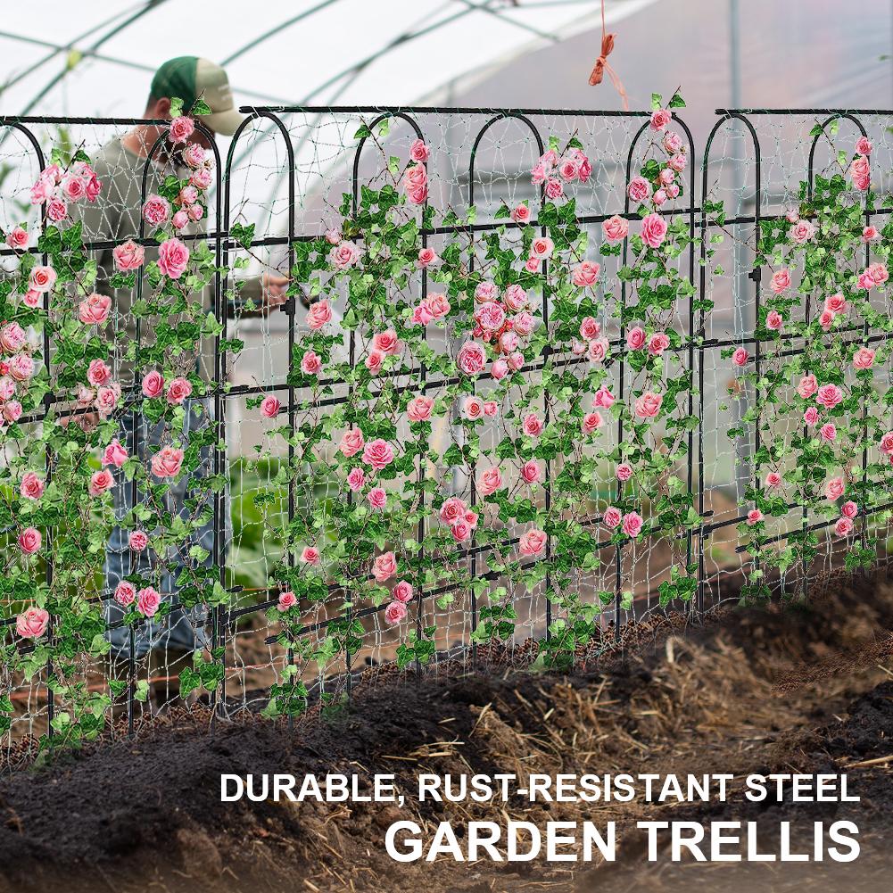 Garden Cucumber Trellis Large Metal Trellis Detachable Climbing Arch Plants Support Outdoor U-Frame Trellis for Climbing Plant