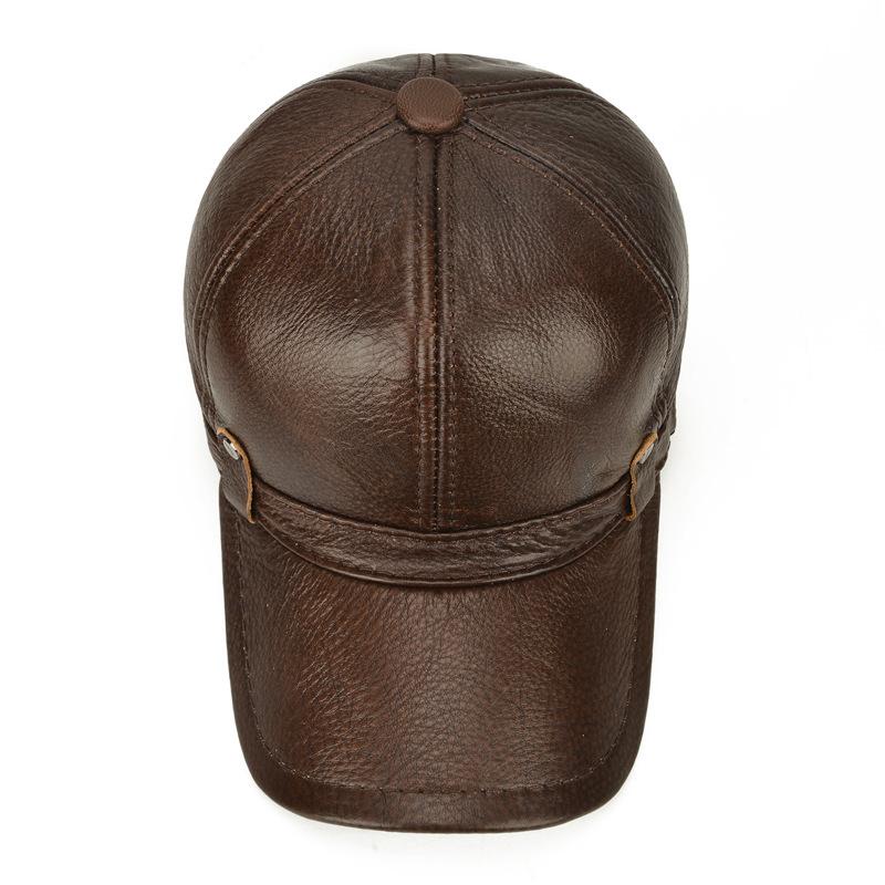 Мужские бейсболки из натуральной кожи, кепки Snapback из коровьей кожи, сохраняющие тепло, регулируемый размер
