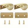 2pcs Cabinet Solid Zinc Alloy Edge Pull Handle, 2.36*0.94 Inch, Brushed Gold Foil Knobs, Pulls for Dresser Drawers, (2 Pieces with Screws)