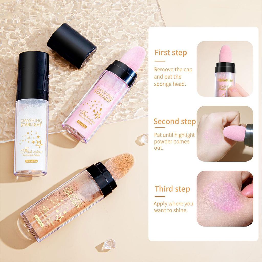 High Gloss Stick Powder Dispersal Brush Beauty Powder Eye Facial And Body Makeup With Fixed Makeup Powder To The Entire Height