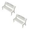 2Pcs Background Props Doll Chairs Wooden Mini Stool Garden Ornaments Small Bench  DIY House