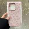 For iPhone 17 16 15 14 13 12 11 Pro Max Case Pink Leopard Print Lichee Pattern Silicone Cover For iPhone XS X XR 16 Plus Fundas