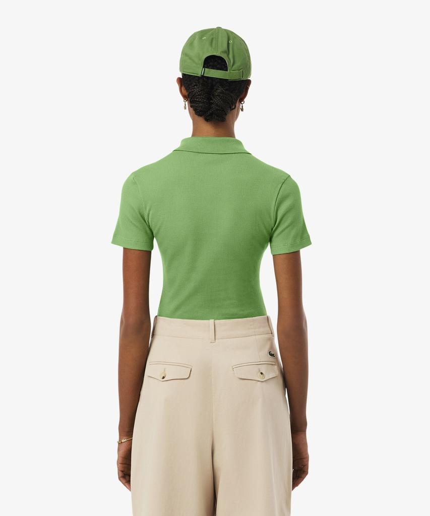 LACOSTE Женская облегающая футболка-поло в рубчик Df5377-56G Npa