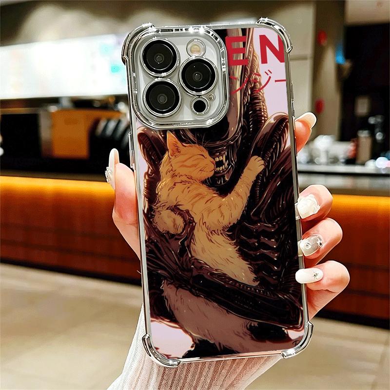 Крутой чехол для телефона с покрытием A-Alien X-Xenomorph для Iphone 16 17 Pro Max Air 16E 14 15 Plus 12 13 Mini Противоударный чехол с подушкой безопасности