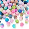 10/30/50 Pieces of Colorful Acrylic Fruit Pulp Beads, Gradient Round Berry Beads, Bubble Gum Beads, DIY Necklaces, Bracelets, Earrings, Keychains
