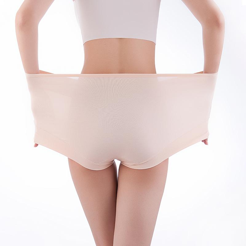 4PCS/Lot High Waist Tummy Large Size Women's Briefs Elastic Waistband Full Hip Wrap Thin Fit Panties Plus Size Women's Underwear #410