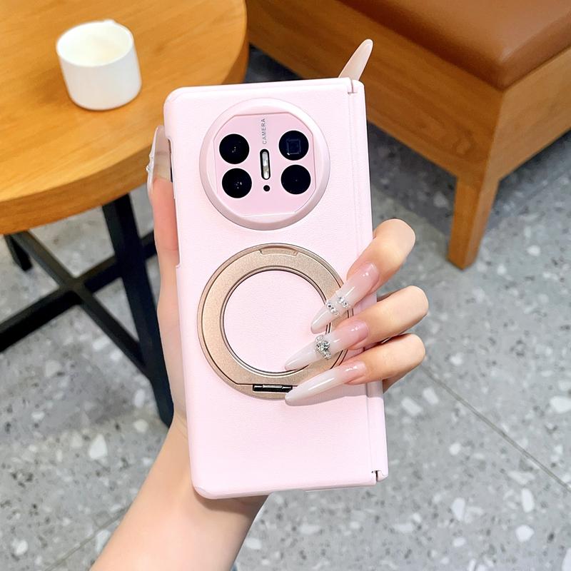 For Huawei Mate X3 X5 5G Case Skin-Friendly Luxury Matte Leather Magnetic 360 Rotating Holder Shockproof Back Cover Accessories
