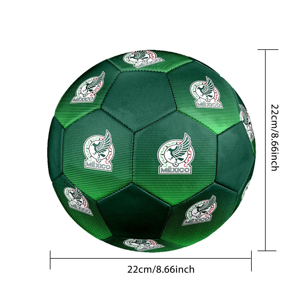 Mexico National Football Indoor Soccer Ball Colorful All Ages Size 5 Machine Stitched PVC Competition Ready Durable High-Bounce