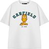 Футболка Garfield для взрослых _ Белая с коротким рукавом, университетская футболка для мужчин и женщин _ Топ с изображением кота в стиле Collegiate Varsity