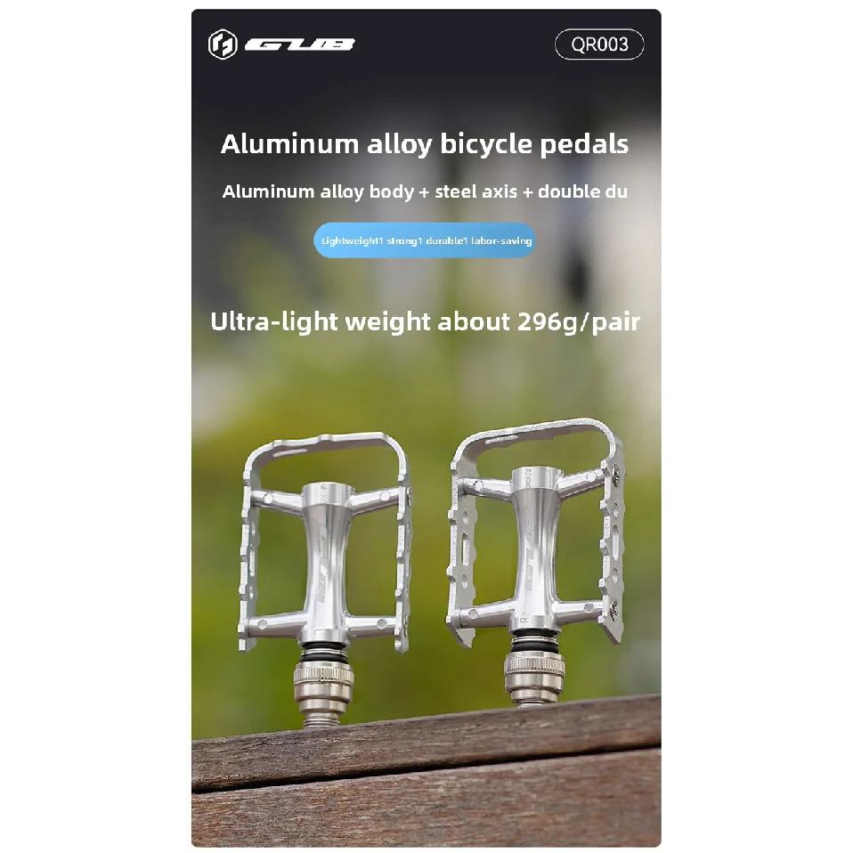 Quick Release Bicycle Pedal Aluminum Alloy MTB Road Folding Bike Pedal DU Bearing Anti Slip CNC Ultralight Cycling Gear Parts