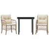 VidaXL Ensemble de Bistro avec Coussins 3 pcs, Table et Chaises de Jardin, Ensemble de Meubles d'Extérieur Balcon, Moderne, 3212145