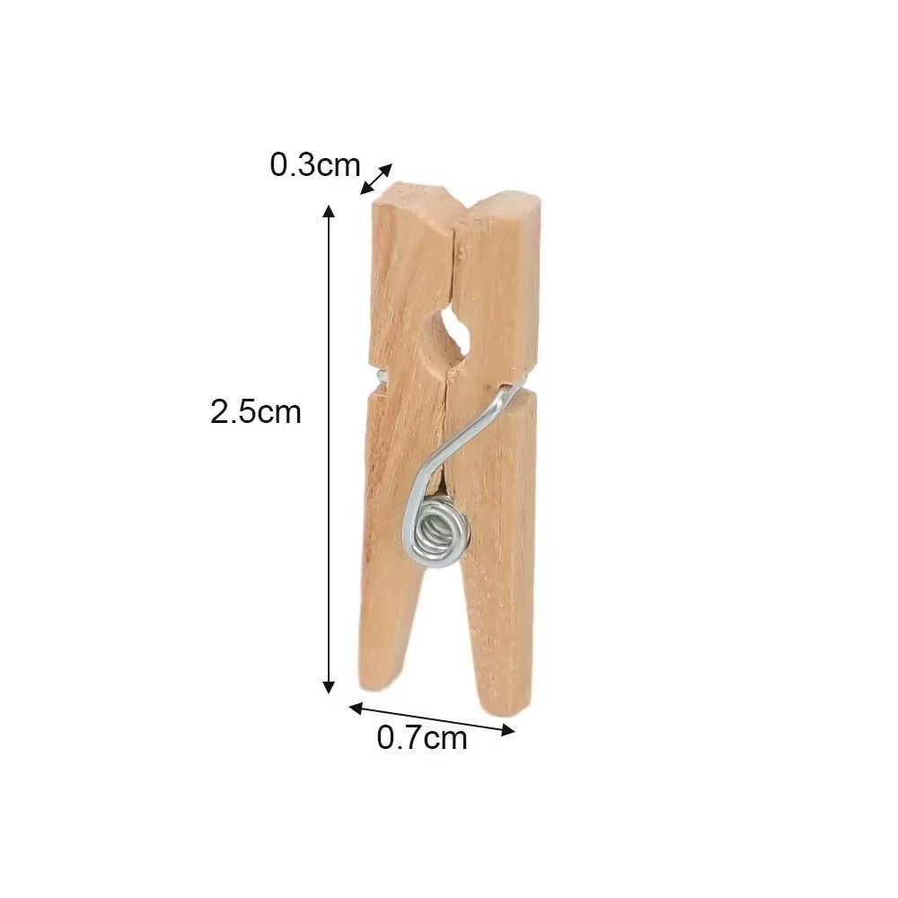 50/100pcs Reusable Photo Clips Mini Wooden Clamp Clothespin for Hanging Pictures Paper DIY Crafts