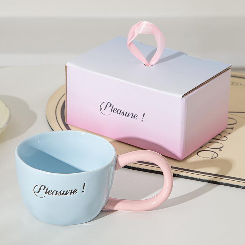 300 мл Английская простая кофейная чашка конфетного цвета для пары, керамическая кружка для чая с молоком, овсяная кружка для завтрака, посуда для напитков, кухонная чашка, подарки для пары