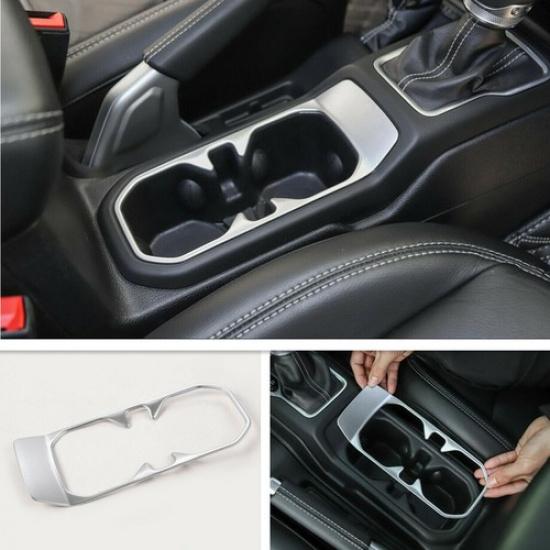 For Jeep Gladiator JT ABS Silver Car Water Cup Holder Panel Cover Trim