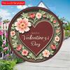 2D Flat Happy Valentine's Day Wooden Wall Hanging Decor - цветы Универсальный праздничный деревянный кулон, украшение для дома, приветственный знак, декор для вечеринки, дерево