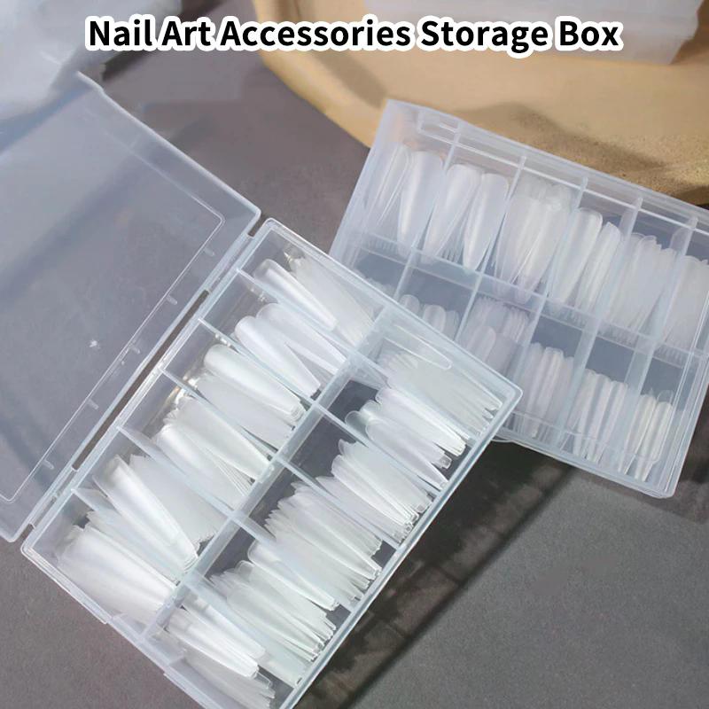 12 Grids Transparent Empty Nail Foils Storage Box Plastic Jewelry Beads Gems Rhinestones False Art Tips Box Case Organizer