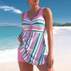 Women Sexy Large Size Floral Print Swimsuit Female Summer Two Piece Tankini Set Fashion Monokini Beachwear Bath Suit