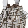 Fendi Mon Tresor FF Узор Металлический Эффект Съемный Плечевой Ремень Сумка-Ведро Женская Сумка На Плечо Серебристый 8BS010APKVF1MZS