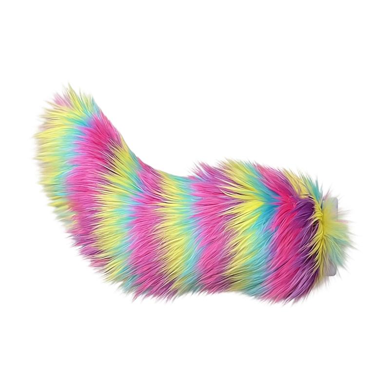 Faux Fur Tail Car Decoration Cute Fuzzy Rear Bumper Ornament Funny Fluffy Animal Tail Accessory for Car Truck and Scooter