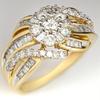 Two Tone Twist Band Women Ring Inlaid Cubic Zirconia Statement Ring Luxury Cocktail Vintage Wedding Finger Jewelry Gift