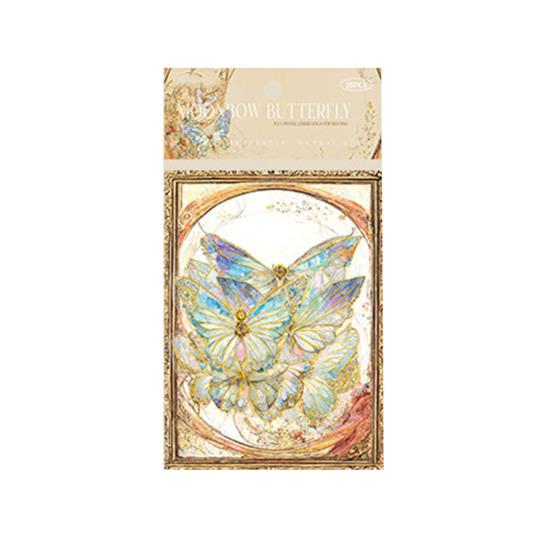 20 шт. наклеек-бабочек, блестящие голографические прозрачные эстетические наклейки для художественного дневника, скрапбукинга, изготовления открыток для журнала своими руками
