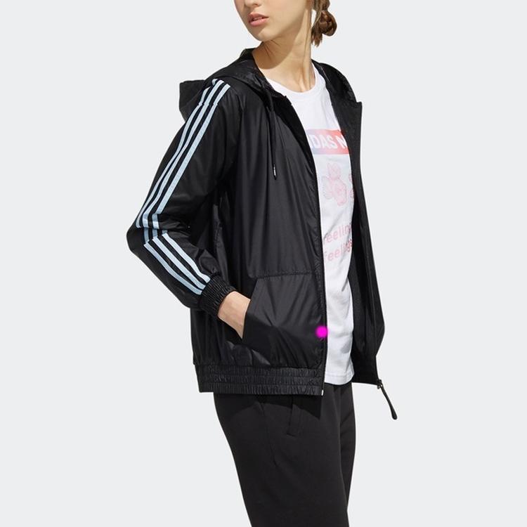adidas Женские тренчи Neo Черные с капюшоном Умеренные EI4548