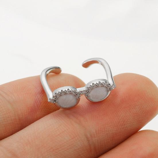 Парное кольцо на палец Мини очки Регулируемое кольцо Искрящееся кольцо на кончик пальца с инкрустацией стразами Аксессуар для пальца