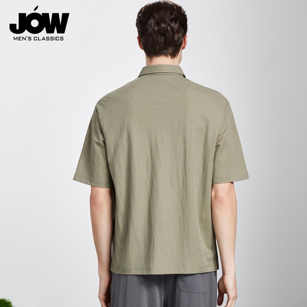 Light Luxury Cotton and Hemp Series Machine Washable Loose and Micro Wrinkled Texture Flip Collar Polo Shirt for Men