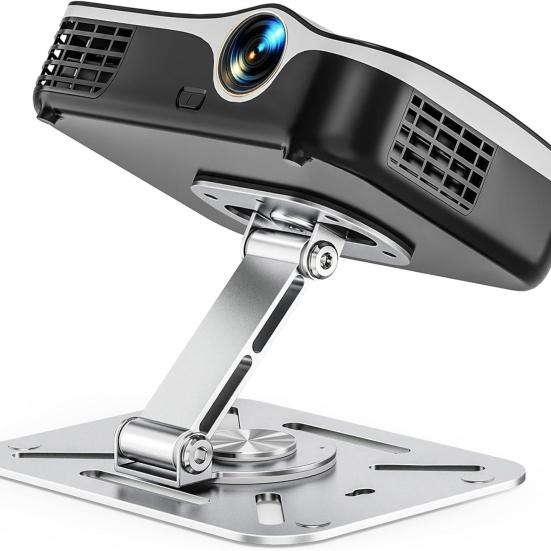 Подставка для проектора из алюминиевого сплава, вращающаяся на 360 градусов, с регулируемой высотой, сверхпрочная, держатель для проектора 3-в-1, настольное, настенное, потолочное крепление с резьбой 1/4 дюйма