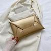 Модная черная с золотым ПУ конверт-клатч для женщин Стильный летний аксессуар для вечеринки