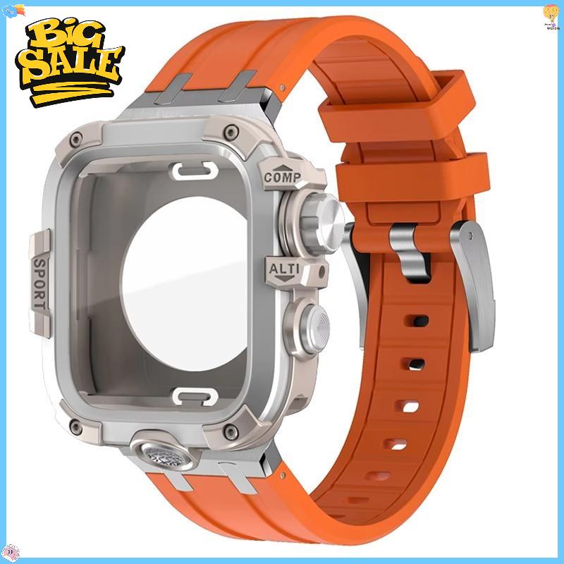 Чехол с полной защитой + ремешок для Apple Watch Ultra 3 2 49 мм Жесткий бампер Защитная пленка для экрана в стиле GWG для iWatch Series 11 10 46 мм 45 мм 4
