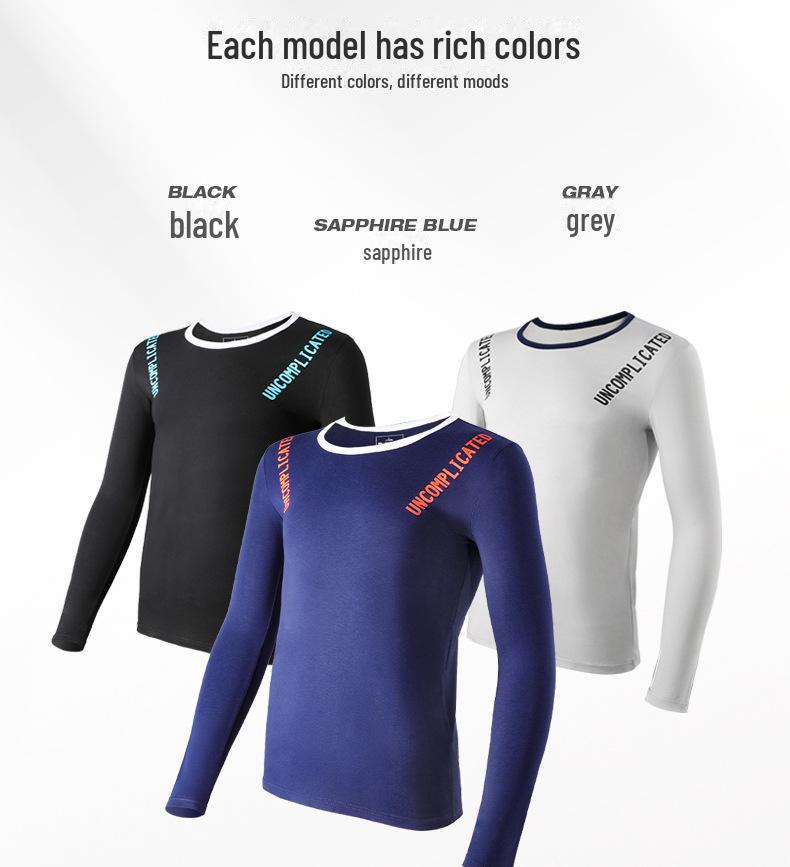 Легкий мужской хлопковый топ с круглым вырезом — удобное, дышащее, однотонное базовое нижнее белье на осень.