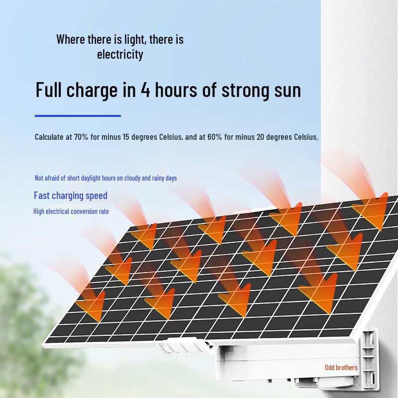 Peiqi Brothers Outdoor Solar Power System for Surveillance CN plug (adapter included)