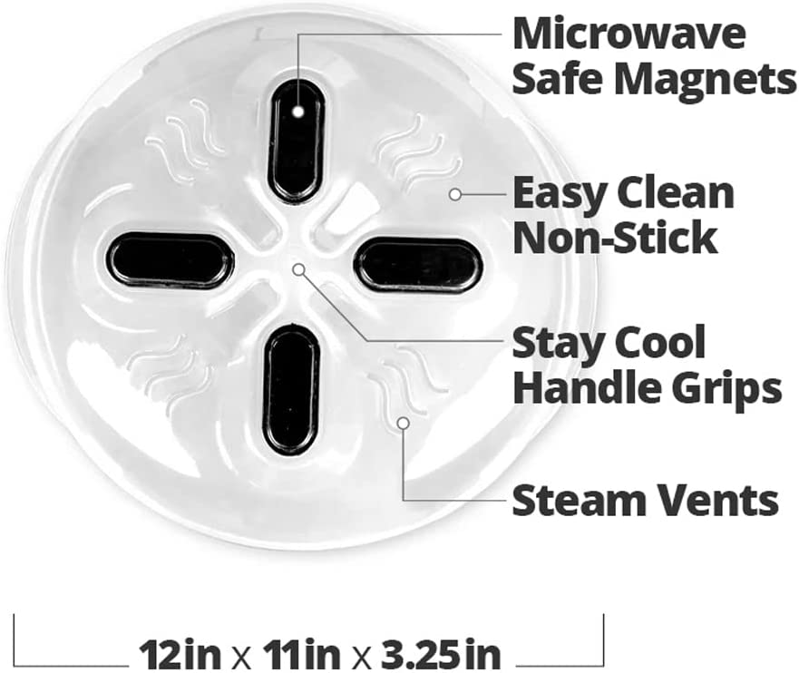 Magnetic Microwave Cover for Food Microwave Splatter Cover 11 12 Clear Microwave Plate Cover Dish Covers for Microwave Oven Cooking Anti-Splatter