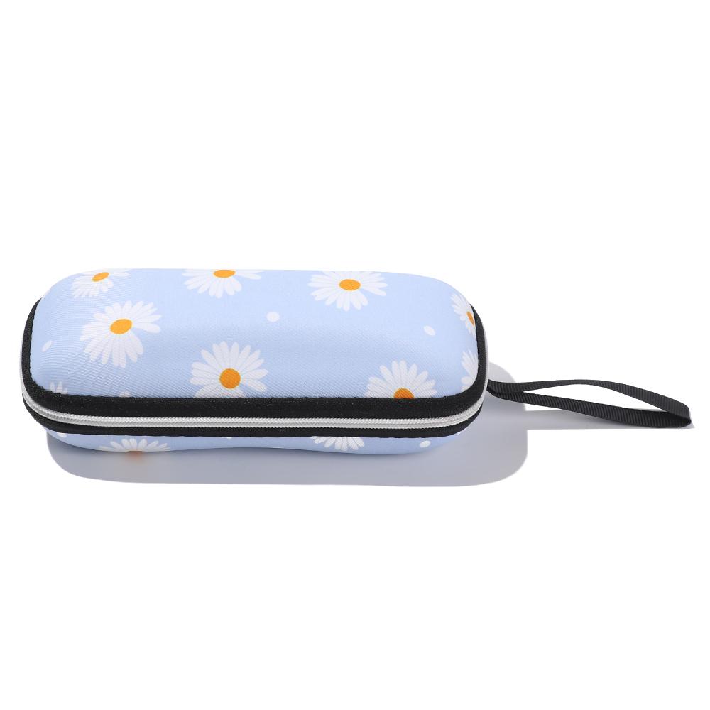 Fashion EVA Zipper Waterproof Portable Fresh Daisy Large Capacity Glasses Box Eyeglasses Case