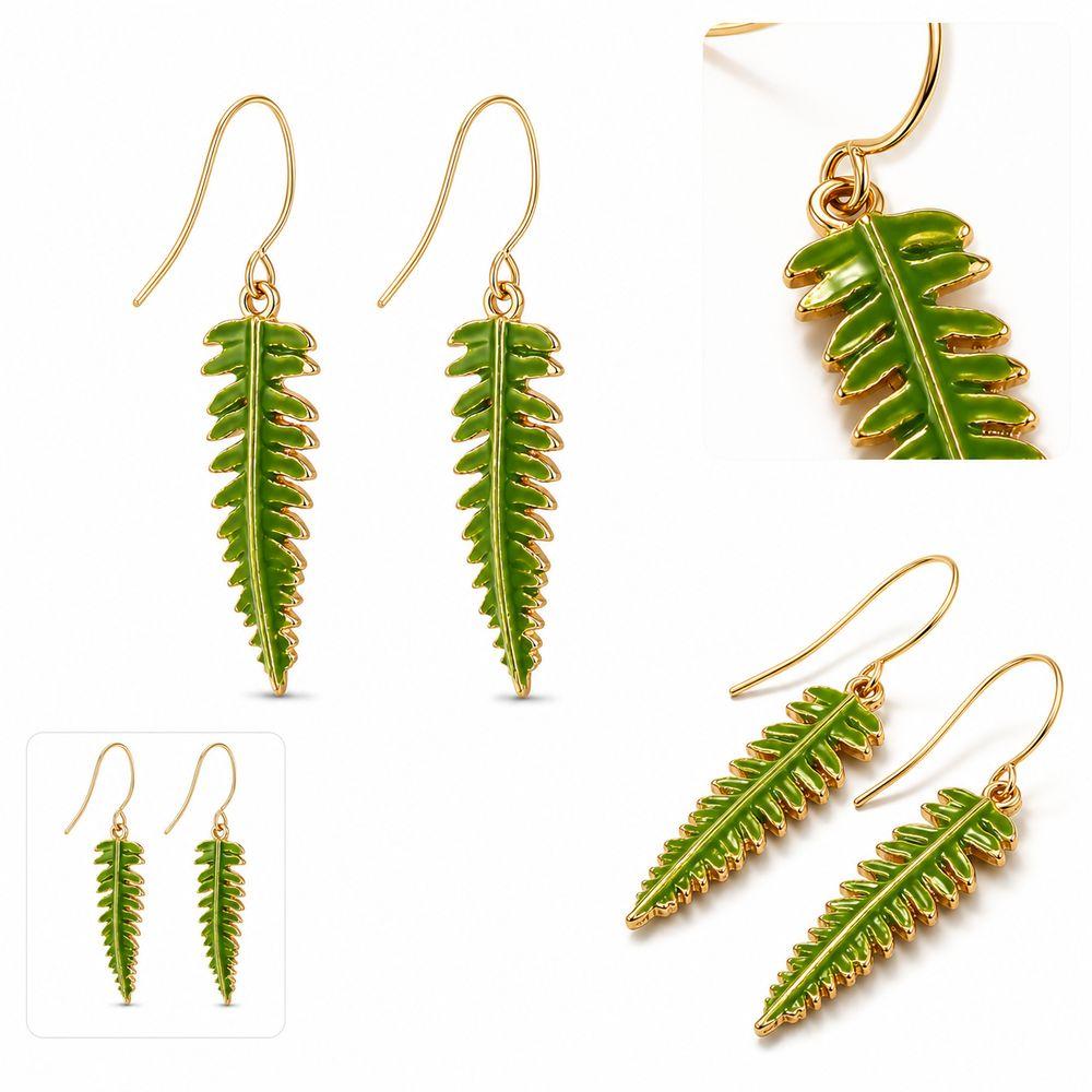 Alloy Leaf Dangle Earrings Fern Leaf Drop Earrings New Plant Pendant Earrings Wome Daily Wear