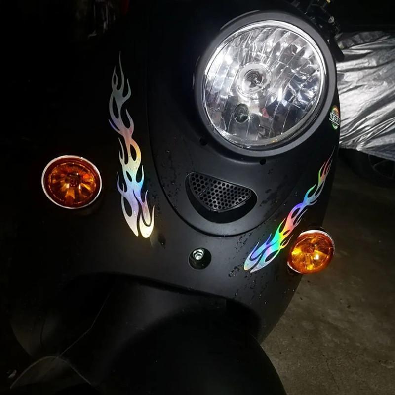 Motorcycle Electric Vehicle Sticker Flame Pattern Sticker Sports Car Sticker Modified Accessories Decorative Sticker