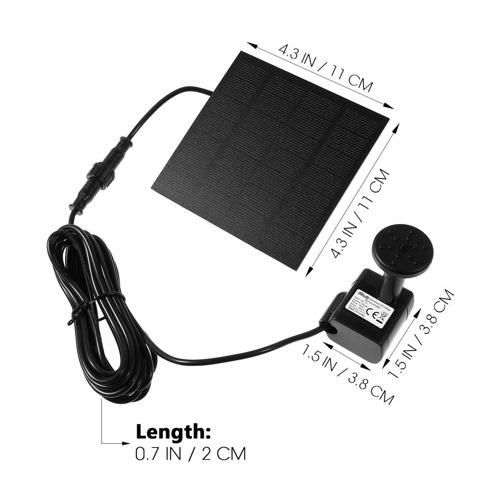 7V 12W Solar Panel Water Pump Black Solar Power Submersible Pump Hard Plastic for Fountain Aquarium Garden Pond