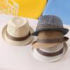 Men Jazz Hat Summer Hollow Out Breathable Sun Protection Anti-UV Vintage Contrast Color Foldable Curled Edge Unisex Cap Sun Hat