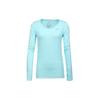 Solid Color Crew Neck Long Sleeve Running Training T-Shirt Women Tops Blue 644684-437