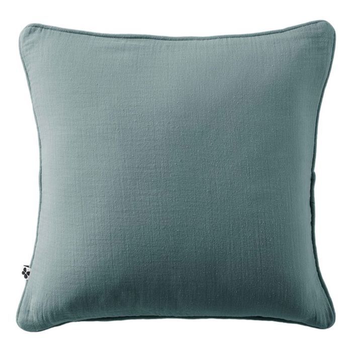 Coussin déhoussable avec passepoil "Gaïa" 45 x 45 cm "Gaze de Coton" l'Effet Papillon - Gaia Canard -