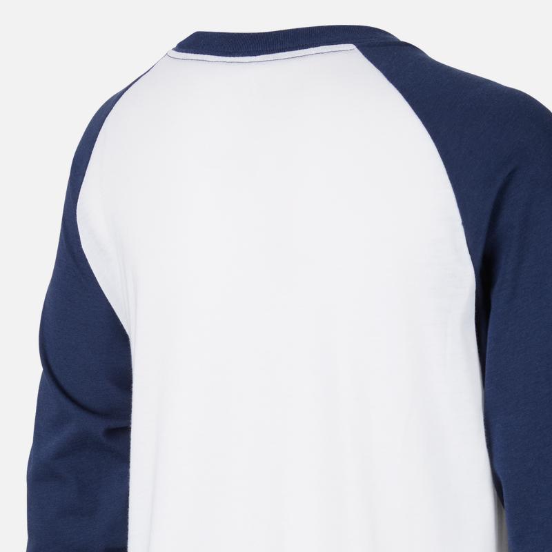 Nike Футболка детская с логотипом New York Yankees, цветные блоки, рукав три четверти, детская, белая, DX5243-100