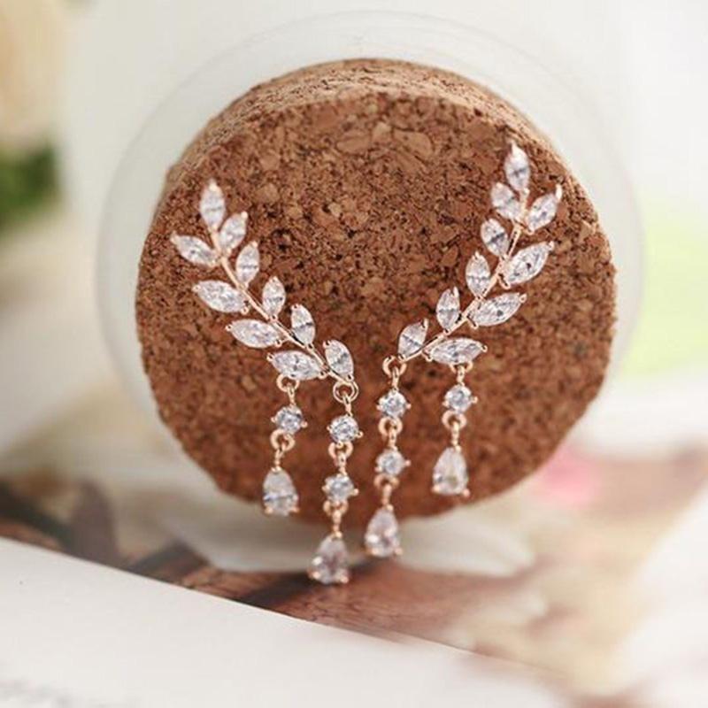 Серьги-капли в форме листа для женщин