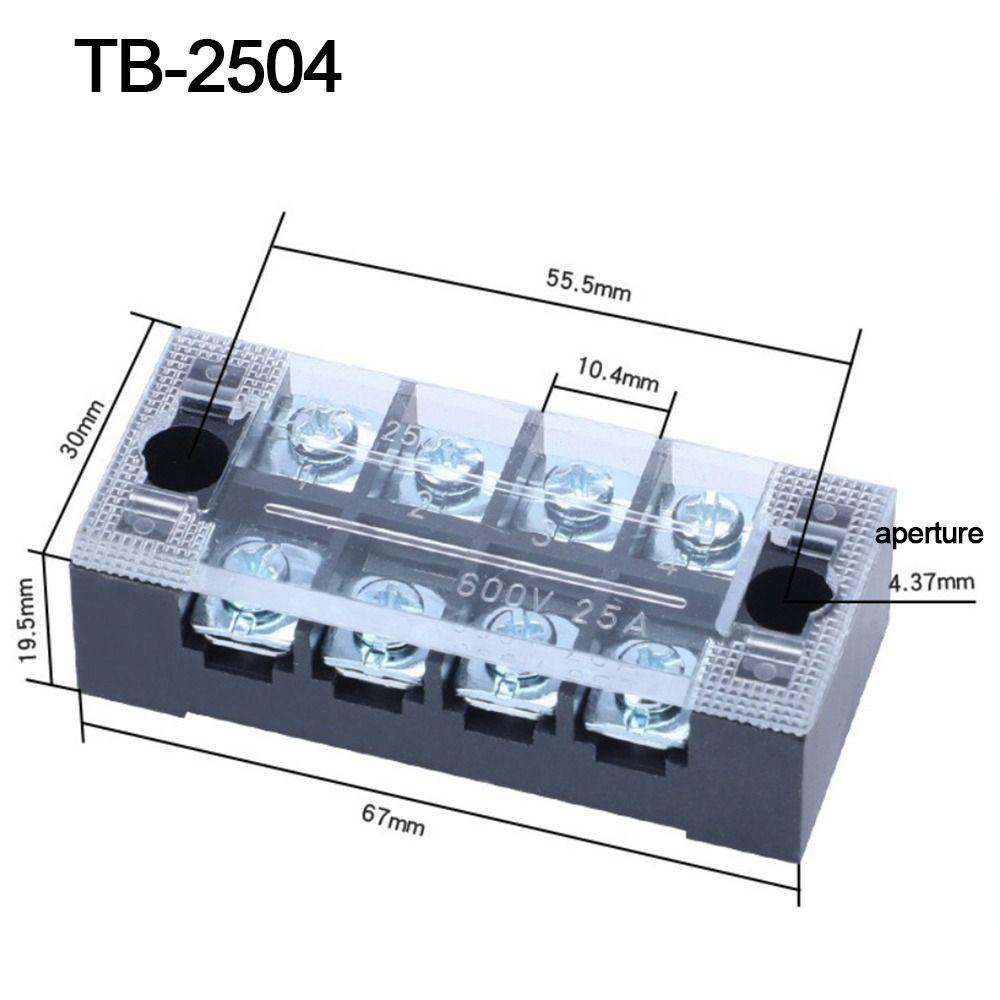 Двухрядная клеммная колодка с винтами Фиксированная монтажная плата Клеммная колодка Электрическая