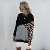 Casual Comfort and Versatility Women's Round Neck Mid-length Ins Wind Leopard Bottoming Sweater Women