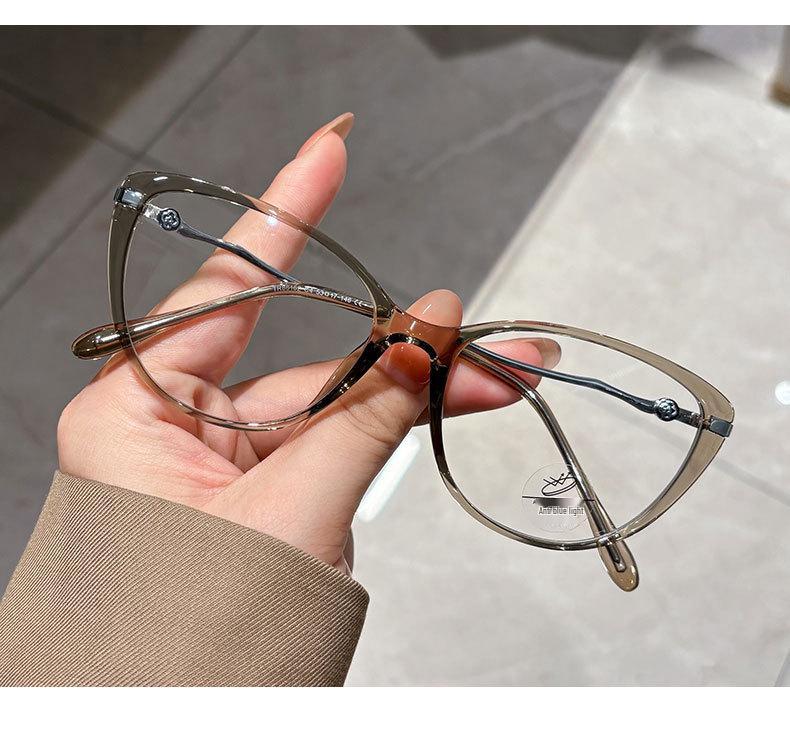 Элегантная женская оправа для очков «кошачий глаз»-бабочка - Цветочная, Большая, Стройнящая, Защита от синего света, Очки без диоптрий