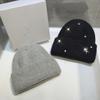 Acrylic Fibre Knitted Brimless Hat with Rhinestones Decors Winter Warm Skull Cap For Women Teens Girl Daily Outfit