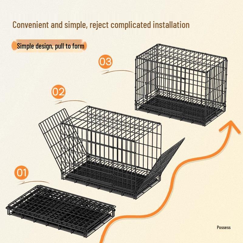 Клетка для собаки среднего/большого размера с туалетом - Загон для питомцев для помещений/улиц для золотистого ретривера, сибы, тедди и котят