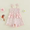Citgeett Summer Kids Toddler Baby Girls Romper Daisy Print Bow Sleeveless Jumpsuit Pink Blue Clothes
